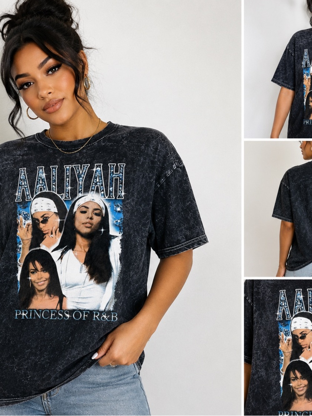 Anvil Black Graphic Aaliyah Tee